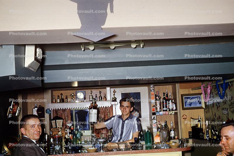 Man, Male, Booze, liquor, bar, guys, partytime, 1950s