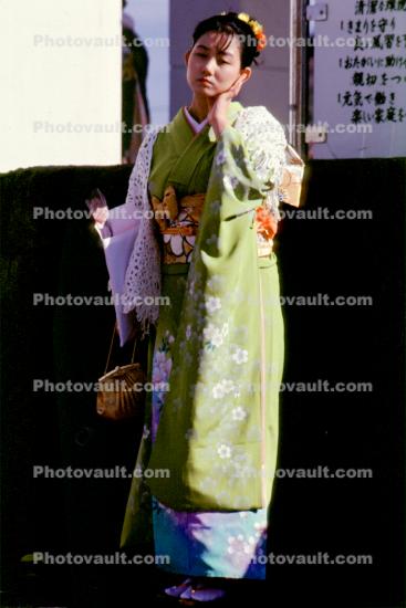 Woman, Kimono, Birthday Celebration
