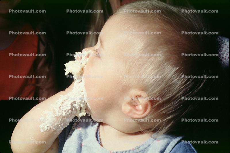 Girl stuffing her face, Cute, Funny, Girl with cakeface