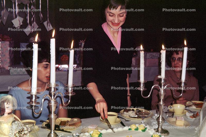 Candles, Cutting Cake, candelabra, January 1966, 1960s