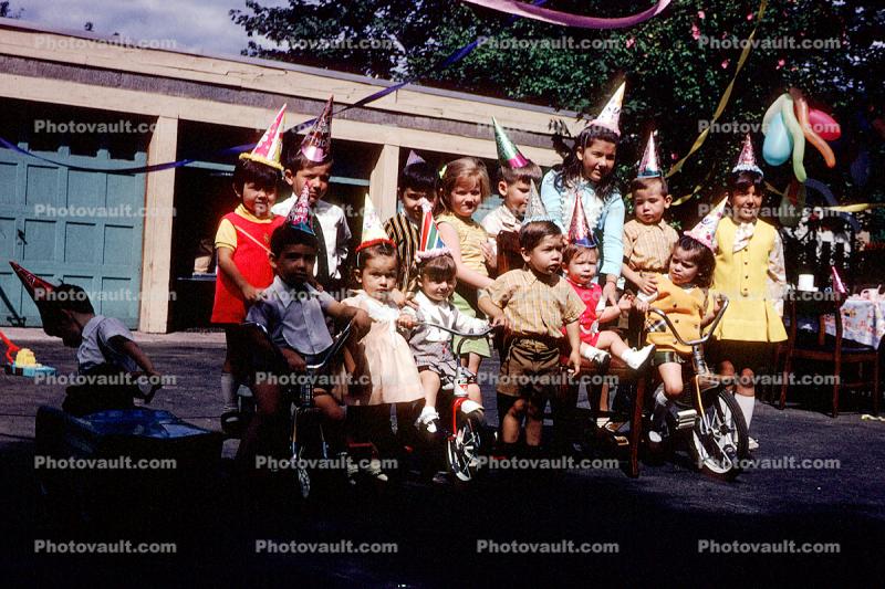 Hats, Tricycles, Boys, Girls, 1960s