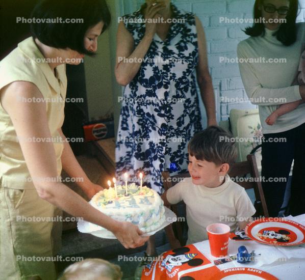 Birthday Cake, Boy, Candles, August 1970, 1970s