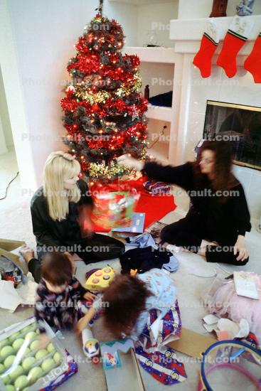 Opening Presents, Decorated Christmas Tree, presents