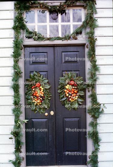 Door, Doorway, Wreath, Heart, Entrance