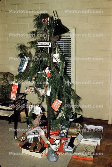Tiny Tree, Presents, Gifts, Decorations, Ornaments, 1950s