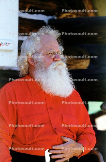 Santa Claus, man, portrait, beard, glasses, 1950s