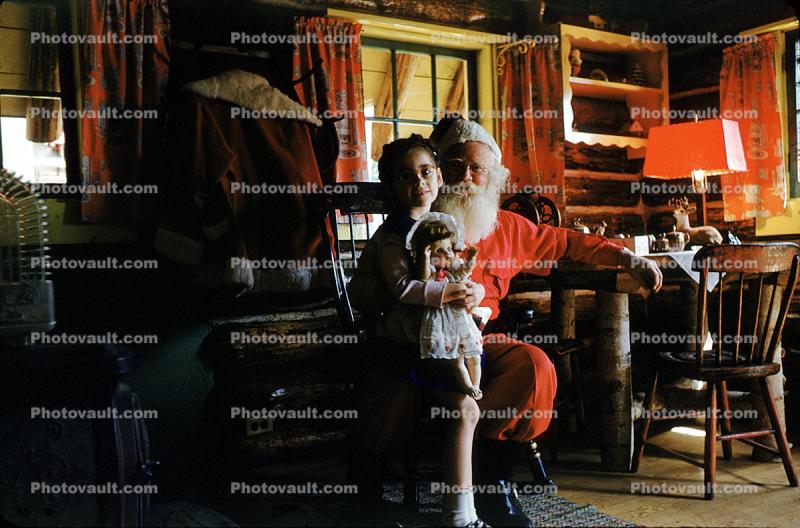 Girl, Santa Claus, Doll, 1960s