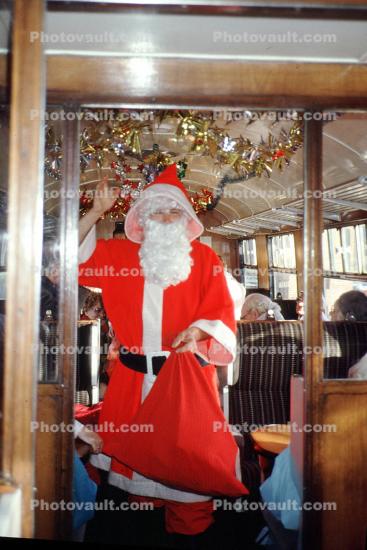 Santa Claus in a railcar, 1950s