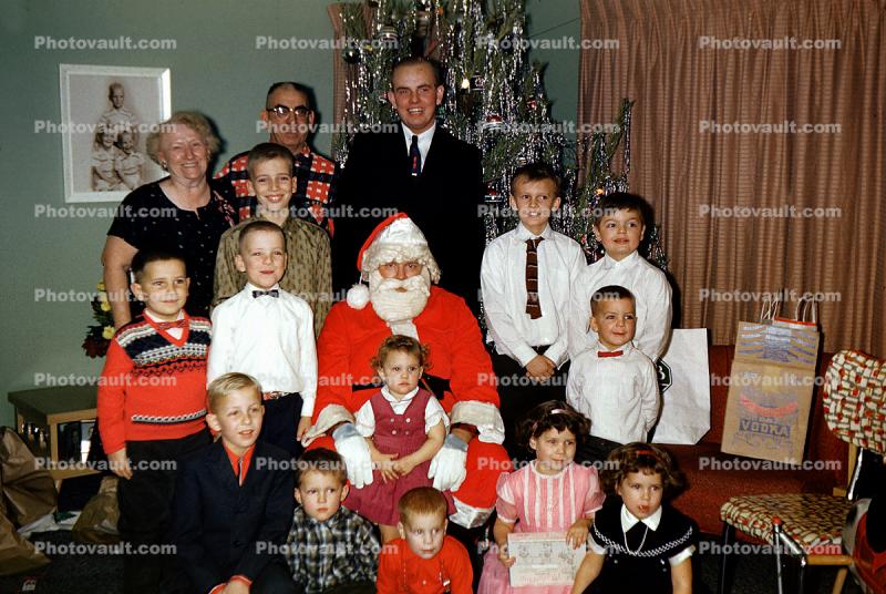 Boys, Girls, Father, Grandfather, Grandmother, Santa Claus, 1950s