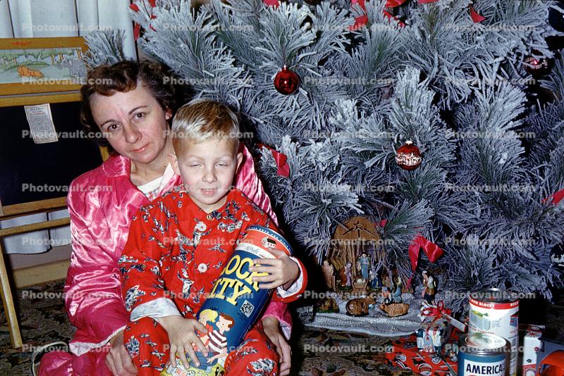 Mother, Son, Frosted Tree, 1950s