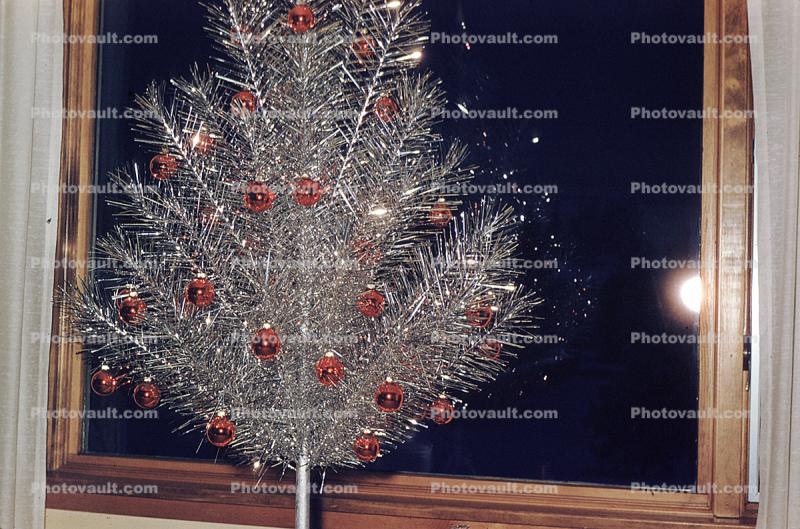 Tin Christmas Tree, metal, decorations, 1950s