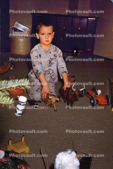 Boy With Bull toys, 1950s