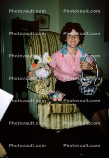 Girl and her Easter Basket, chair, 1960s
