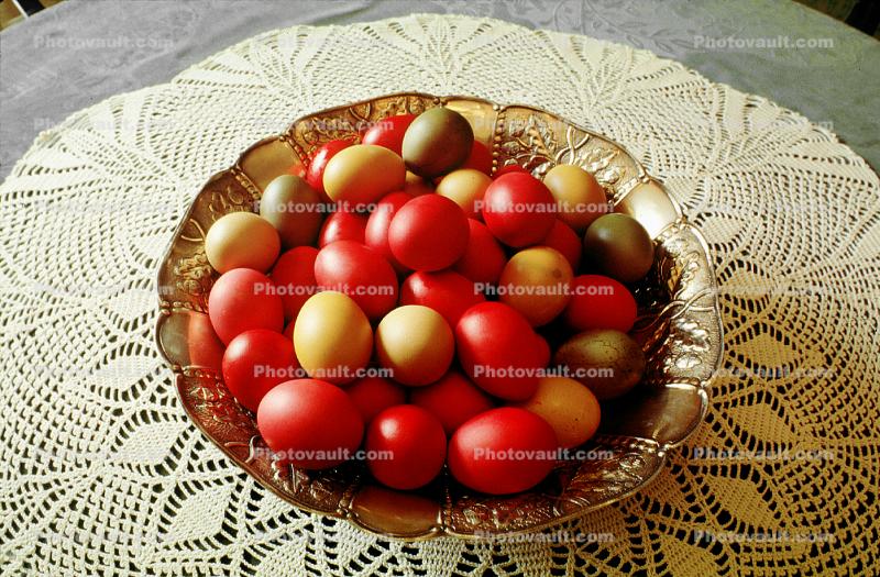 Colored Eggs, bowl, placemat