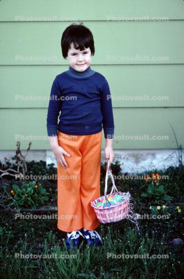 Girl with her Easter Basket, eggs