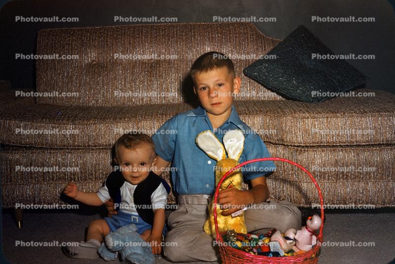 Boys with Easter Basket, 1950s