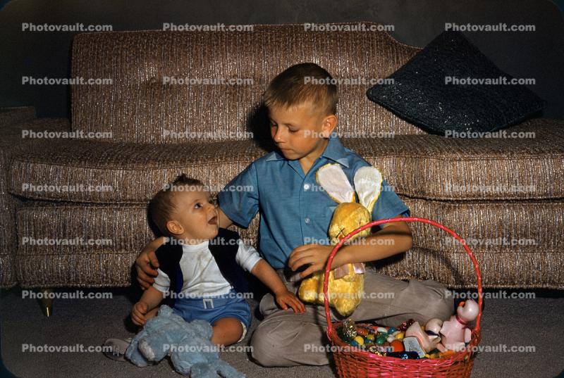Boys with Easter Basket, 1950s