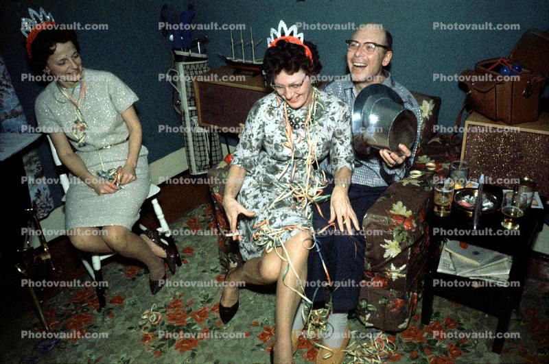 New Years Party, Woman, Man, Drunk, 1950s