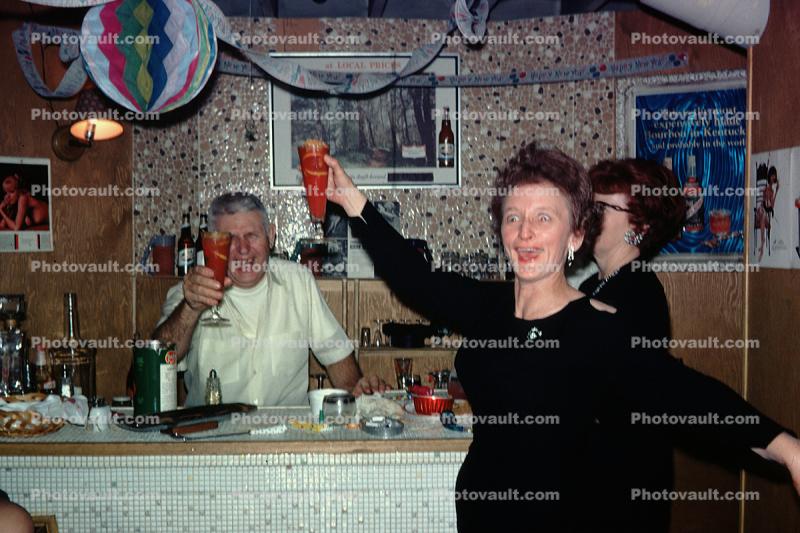 Party Girl, Booze, Bar, Drunk, 1950s
