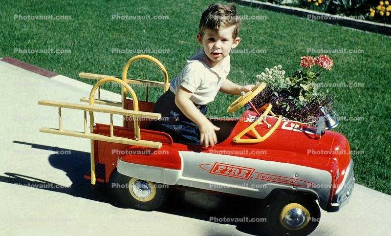 Boy, Pedal Car, 1950s