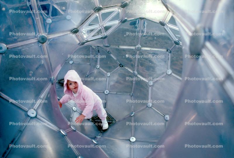 Girl Child in a Curved Space Diamond Structure, Biomorphic Shape, SF Zoo, 22 February 1982