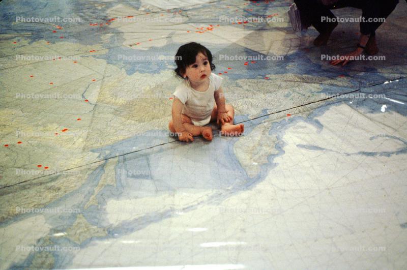Child on Dymaxion Map, Baby, Toddler