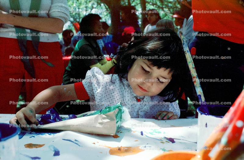 Girl, Painting, Children Playing