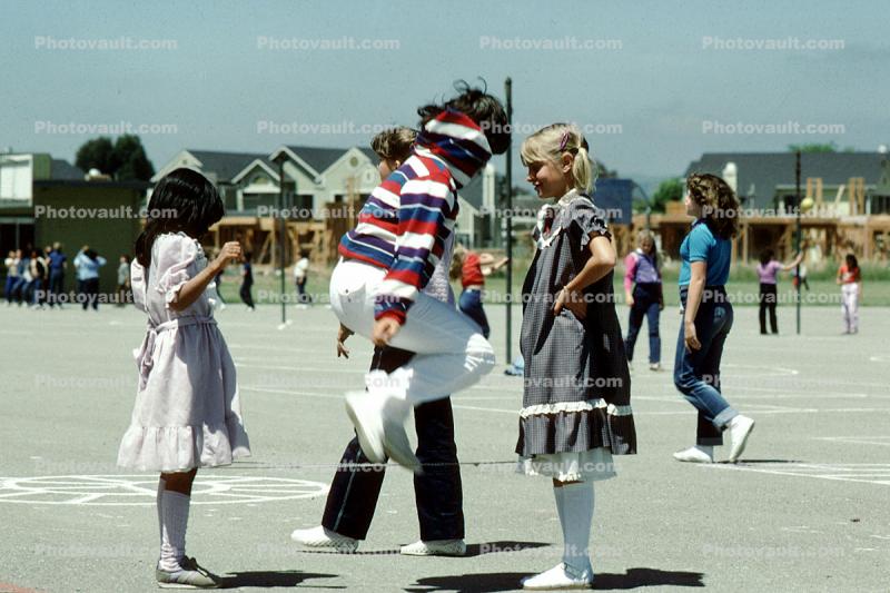 Girls Jump Rope, Elememtary School Recess, Playground