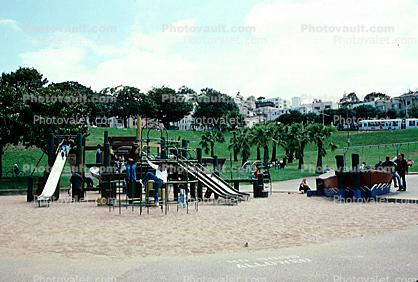 Sand, Park, Slides, Dolores Park, Trees