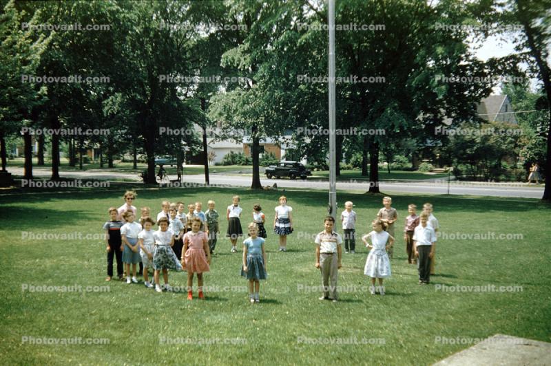 Ring around the flagpole, 1950s
