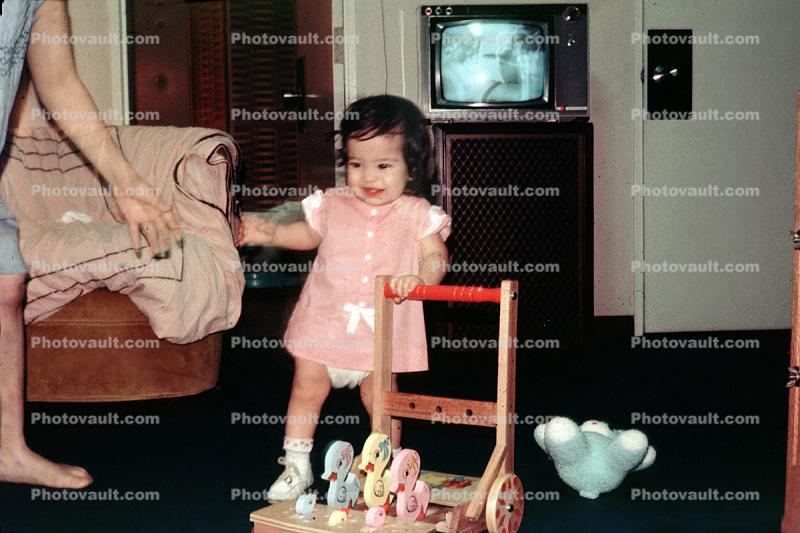 Girl with a duck stroller chair, Television Screen, 1960s