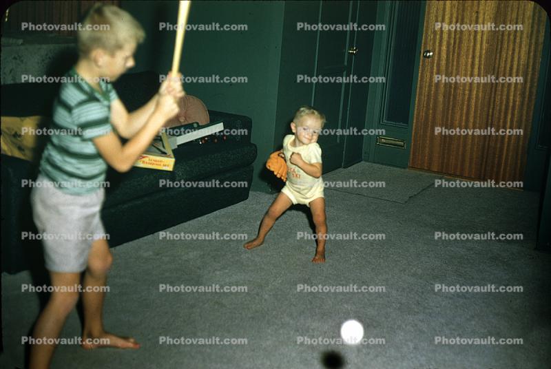 Boys Playing Baseball, Toddler