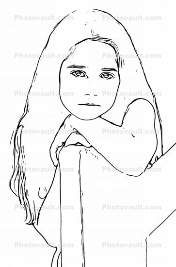 Line Drawing of a Girl