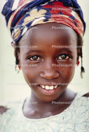 Girl, Smiles, Face, Headscarf