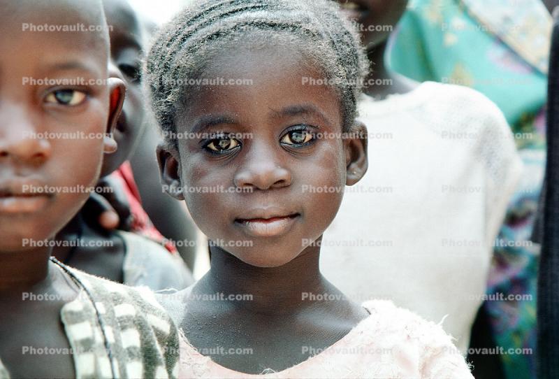 Adorable African Girl Pensive