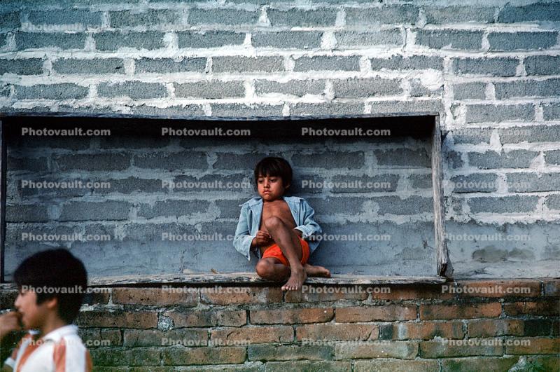 Boy Framed in SchoolYard, Yelapa, Mexico