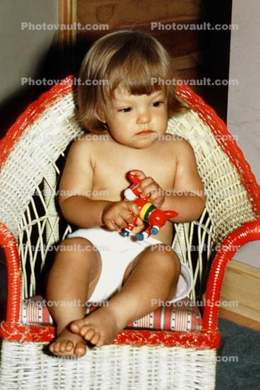 Toddler, Baby, Diaper, Barefoot, 1950s