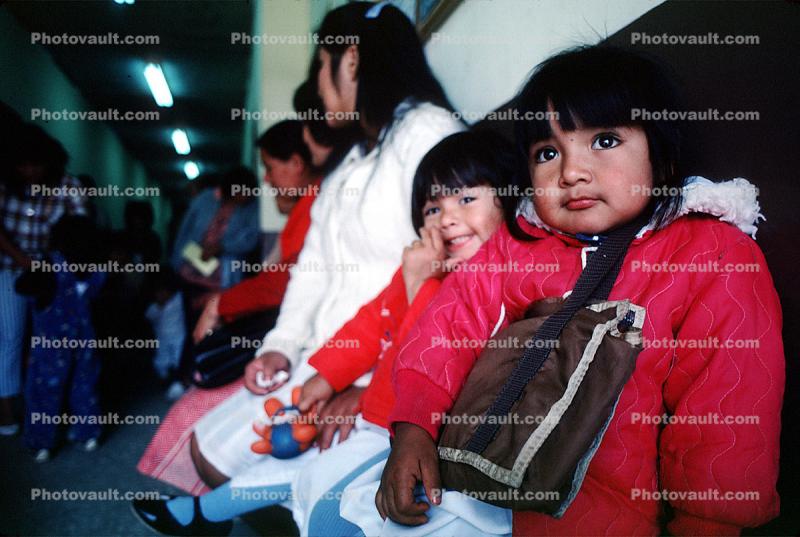 Girls in Waiting Room, Well Baby Clinic, Colonia Flores Magone