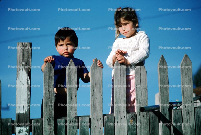 Girl, Boy, Sister, Brother, Fence, Colonia Flores Magone