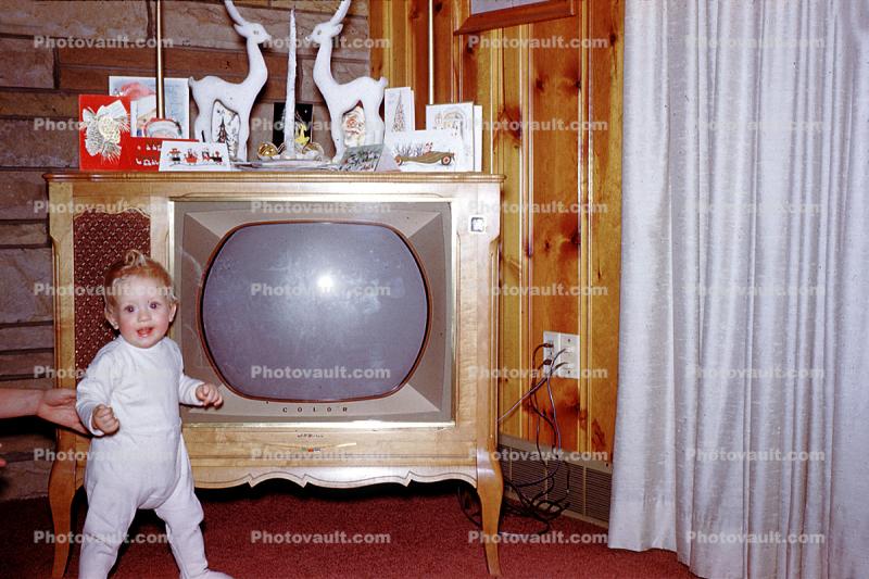 Infant, Toddler, Girl, Cute, Television, 1950s