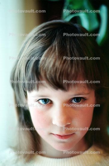 Girl, Smirk, Face, Eyes, 1960s