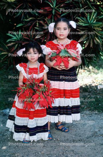 Poinsettia, Girls, Costume, San Salvador, El Salvador