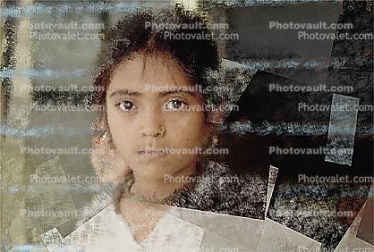 Cubist Painting, Girl, face, Paintography