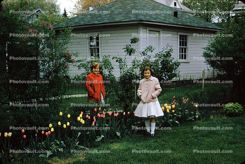 Two Girls, friends, 1950s