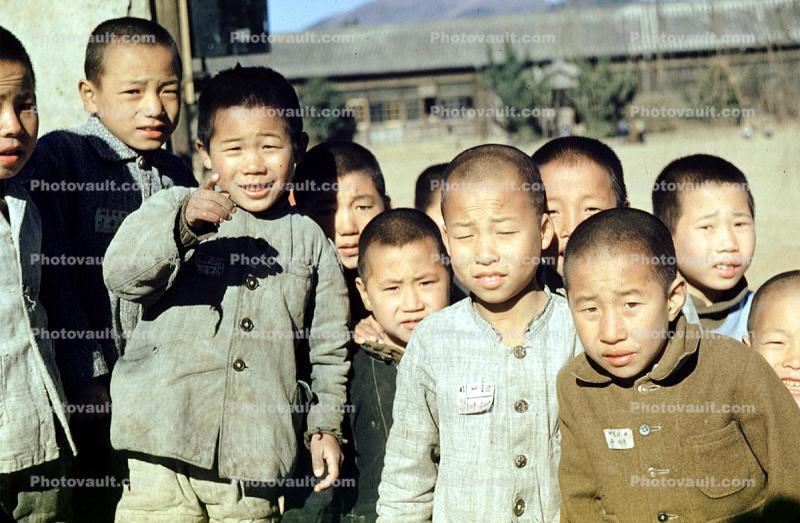 Group Portrait, Boys, Korea, Asian, 1957, 1950s
