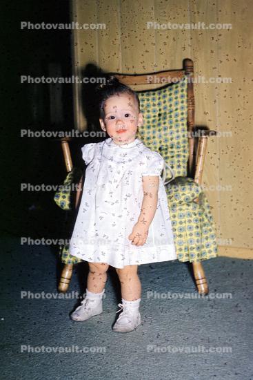 Baby, Girl, Toddler, Chair, 1940s