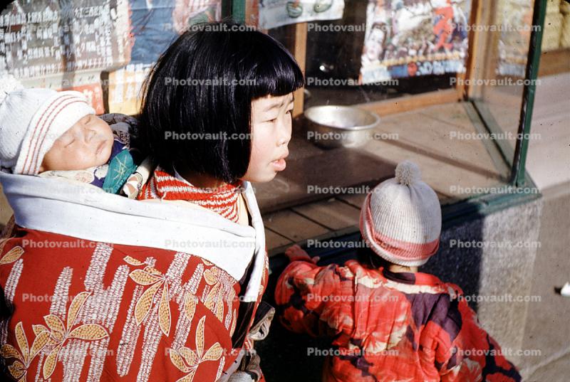 Girl, Baby, Sister, Odwara, Japan, Asian, February 1952, 1950s