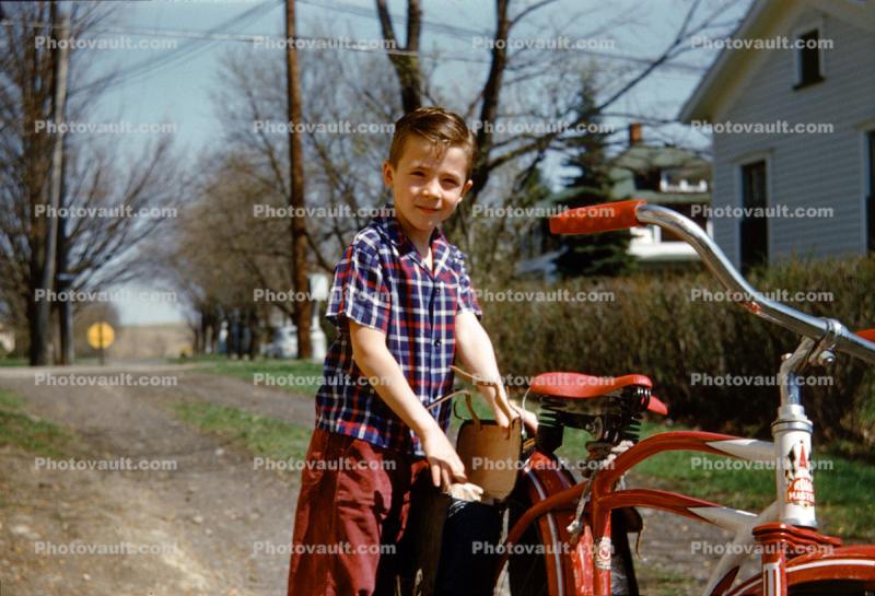 Boy and his Bicycle, 1950s