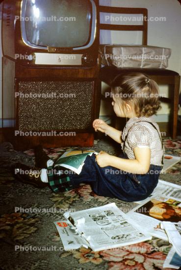Vicky watching Television, 1950s