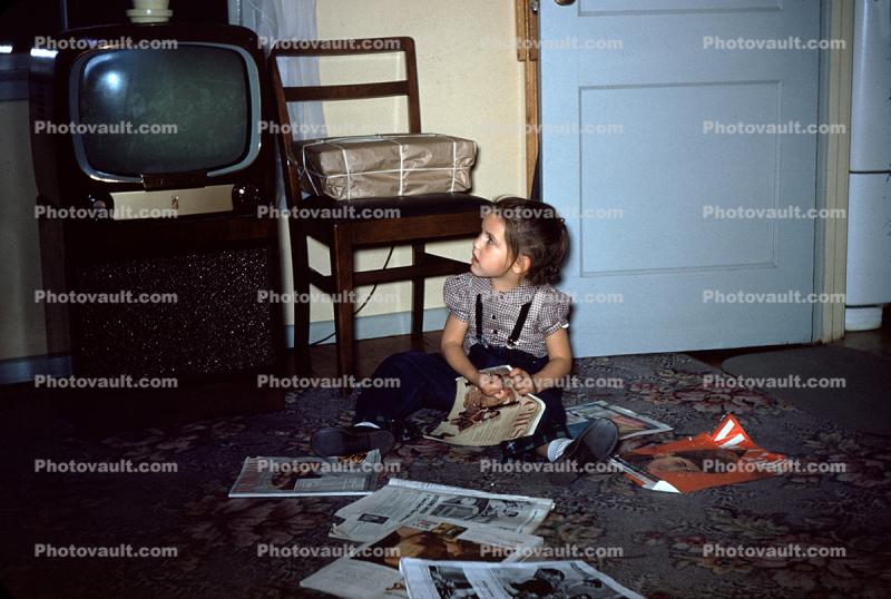 Vicky watching Television, 1950s